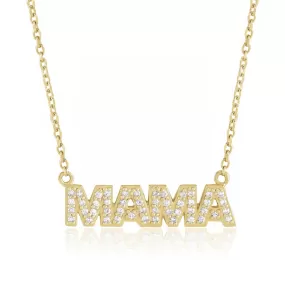 14k Mama Diamond Pendant Necklace