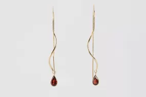 18k Yellow Gold 1.50tcw Tourmaline Dangle Swirl Earrings (1.82g.)