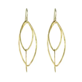 22K Gold Small Orchid Leaf Earrings