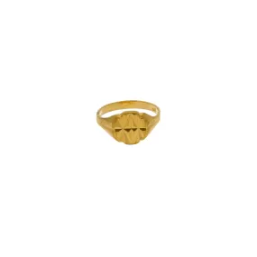 22K Yellow Gold Baby Ring W/ Beveled Four Point Stars