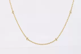 29" 14k Yellow Gold Rope Chain Station Necklace (14.33g.)