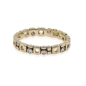 ALEX SEPKUS 18K YELLOW GOLD DIAMOND MICRO WINDOWS BAND