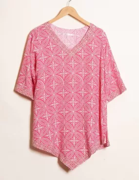 Amari Batik Tunic - Tea Rose - 2XL Only