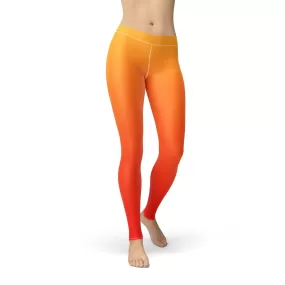 Avery Yellow Red Ombre Leggings