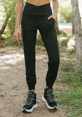 Cross Waist Jogger - Black