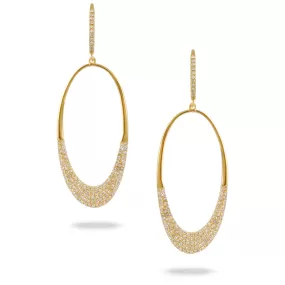 Doves Fibonacci 14K Yellow Gold Diamond Oval Drop Earrings