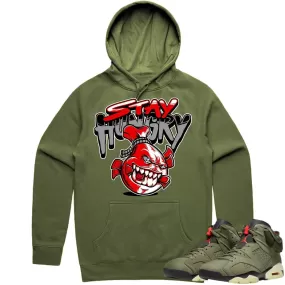 Jordan 6 Cactus Jack 6s Hoodie to Match - RED STAY HUNGRY