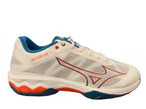 Mizuno Wave Exceed Light AC tennis shoe 61GA221830 white-cherry tomato-morrocan blue 