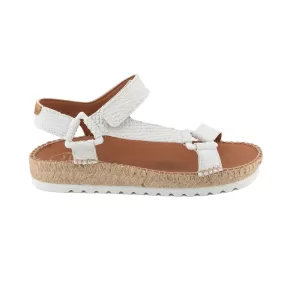 Plain Leather Open Toe Sandal Espadrille For Women - Brit-LZ