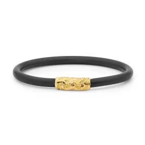 Yellow Gold Neoprene Bangle