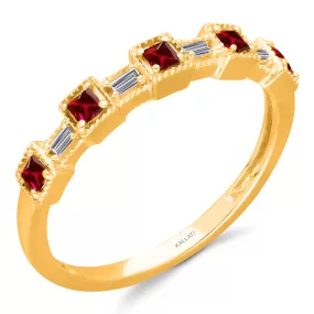 Yellow Gold Ruby & Diamond Legendary Ring